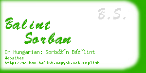 balint sorban business card